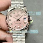 Swiss copy Rolex Datejust Pink dial 31mm Mid-size watch Jubilee Band 